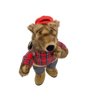 Vintage Polar Graphics Lodge Bear Plush Camping Backpack Cabin Decor‎ 15"